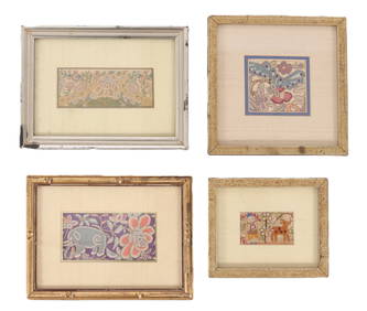 Four Framed Chinese Embroidered Silks (1 of 6)