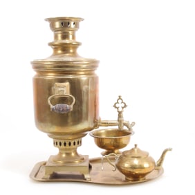 Russian Brass Samovar Set