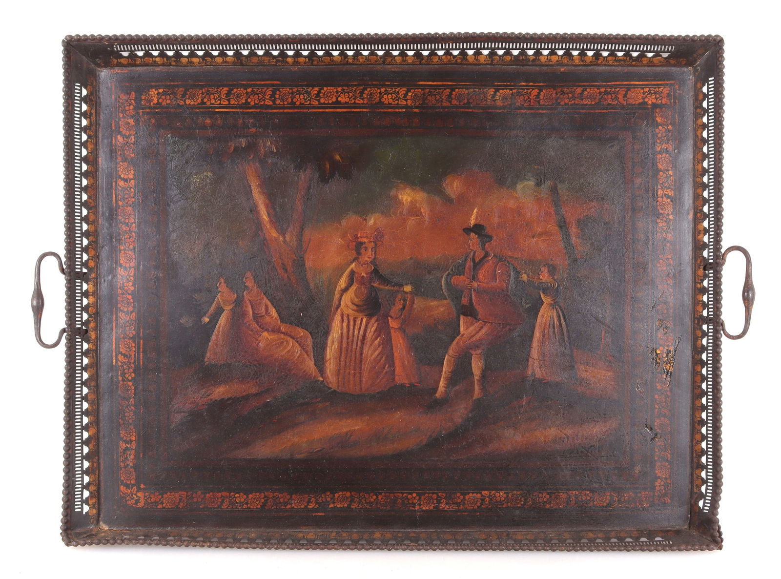 French tole tray, 19th Century (1 of 9)