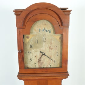 English Country Cherry & Pine Tall Case Clock