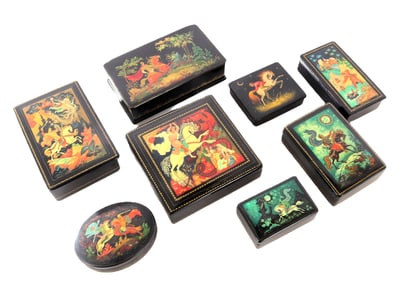 Assembled Group of Russian Lacquer Boxes
