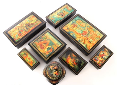 Assembled Group of Russian Lacquer Boxes
