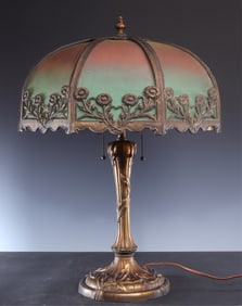 Edward Miller & Co. Slag Glass Table Lamp