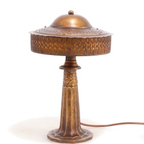 Pairpoint Brass Desk Lamp Mica Shade