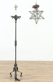 Moravian Star Ceiling & Wrought Iron Standing Lamp