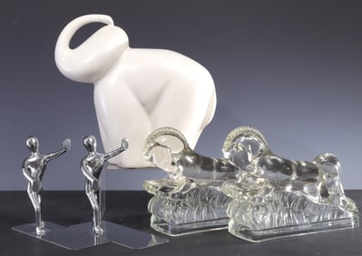 Library Bookends & Ceramic Harris Elephant