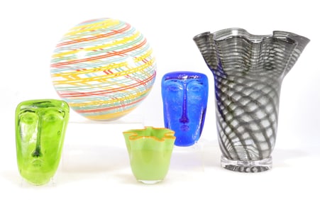 Five Hand Blown Glass Pieces