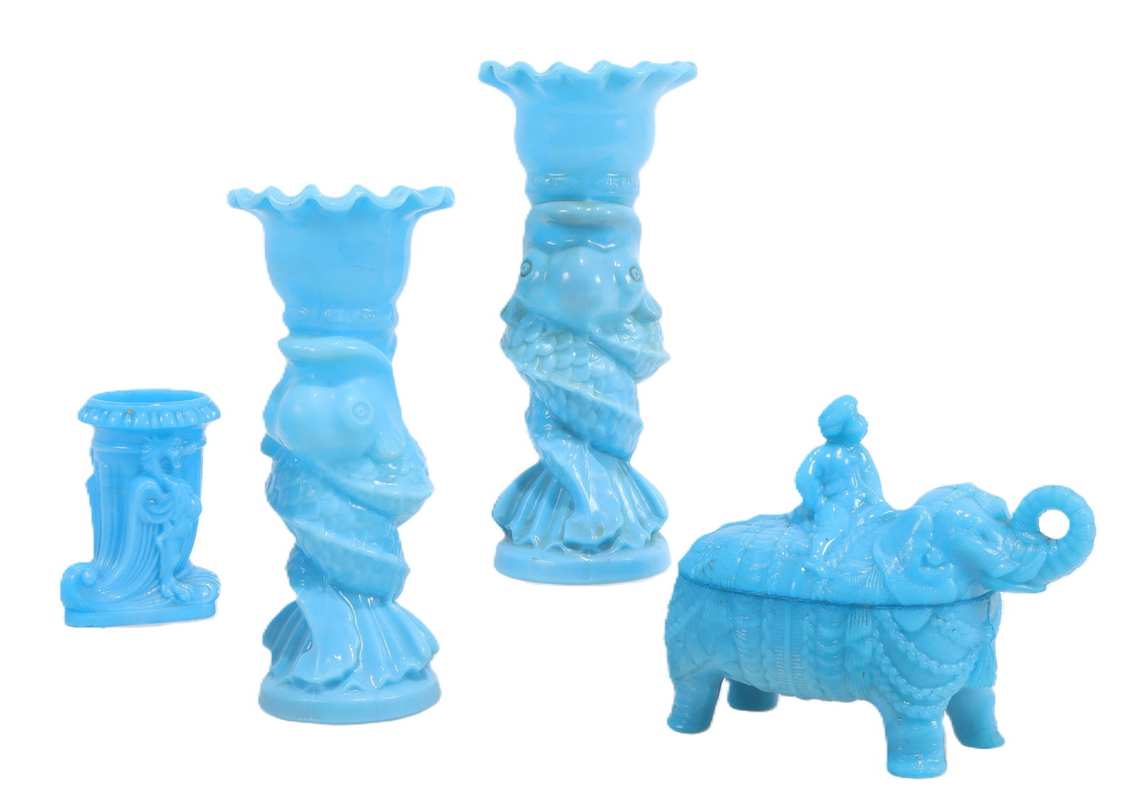 Collection of Vallerysthal Blue Opaline Glass (1 of 5)