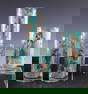 Four Mid Century Turquoise Highballs