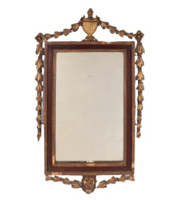 Classical Style Gilt & Gesso Mahogany Mirror