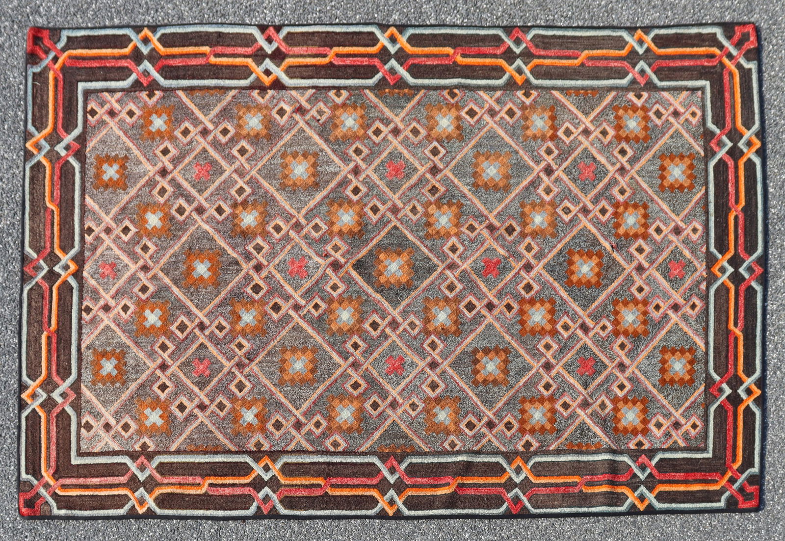 Hooked Rug Geometric Design (1 of 8)