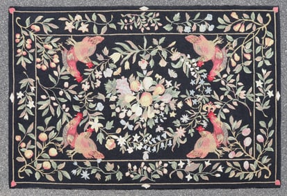 Rooster & Hen Hook Rug 5 -2 x 8 -1