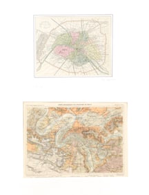 Two Paris Maps A. Vuillemin Paris - 19th C.