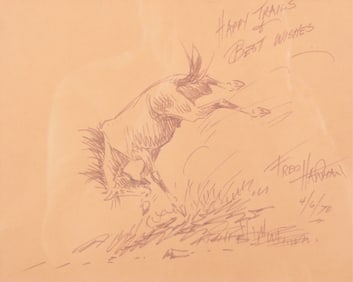 Fred Harman Bucking Bronco Drawing