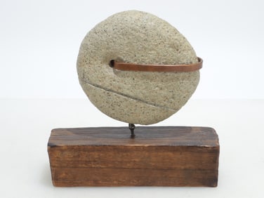 Stone and Copper Modern Sculpture