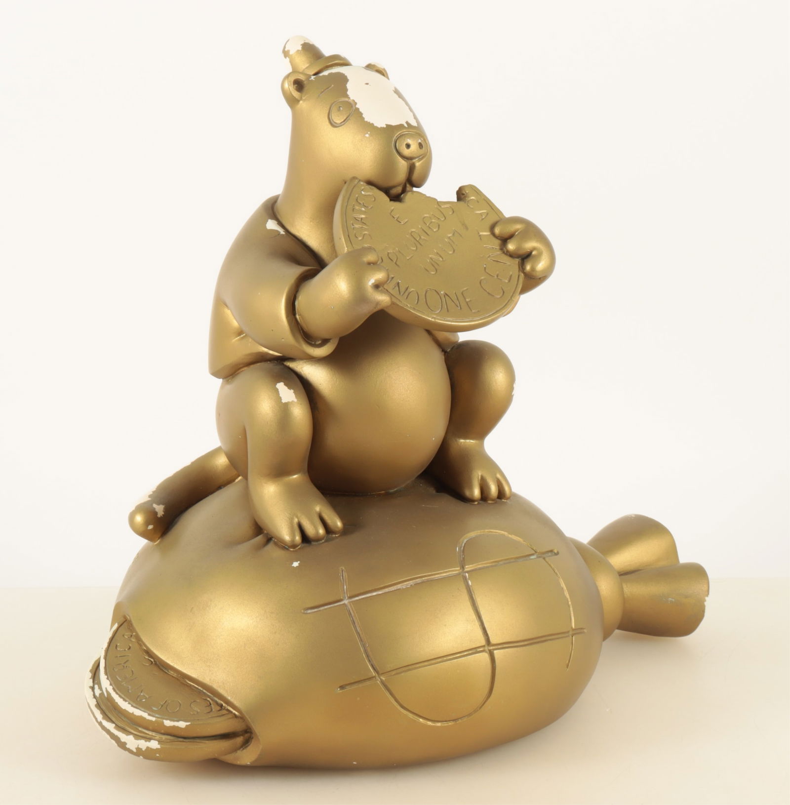 Tom Otterness - Free Lunch, Plaster & Gold Paint (1 of 7)