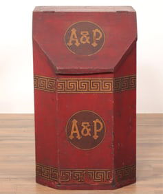 19th C. A & P Painted Pine Tea Bin