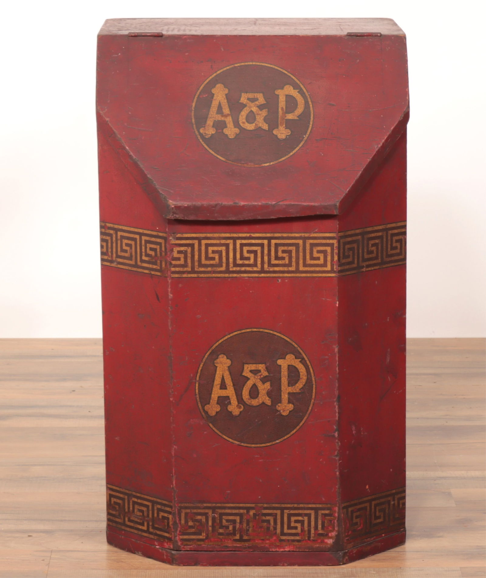 19th C. A & P Painted Pine Tea Bin (1 of 5)