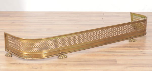 Regency Style Pierced Brass Fire Fender