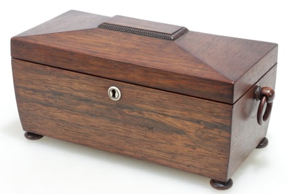 19th C. Regency Rosewood Tea Caddy