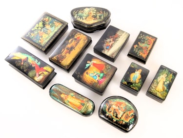 Assembled Group of Russian Lacquer Boxes