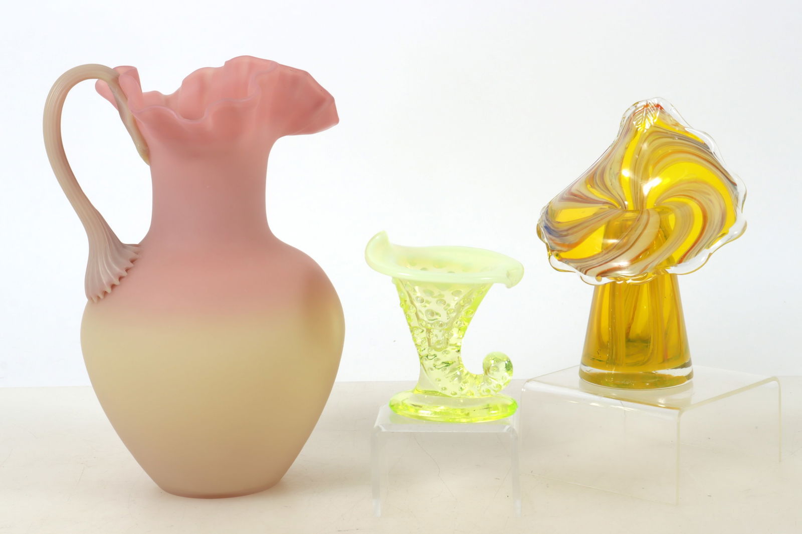 Burmese Mt. Washington Pitcher & Pulpit Vase (1 of 5)