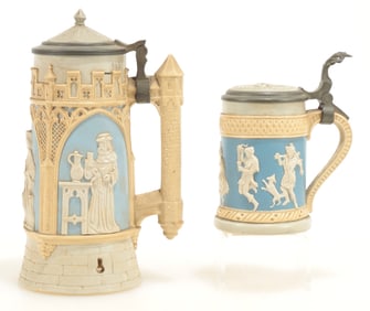 Two Villeroy & Boch Mettlach Steins #171 & #32
