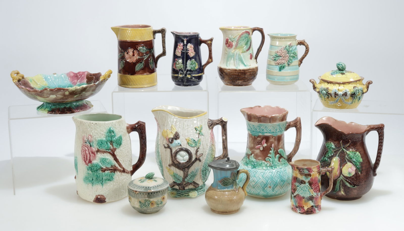 13-Pc Asstd Gp Majolica Style Articles (1 of 10)