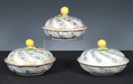 Three Blue Floral Marcolini Period Tureens
