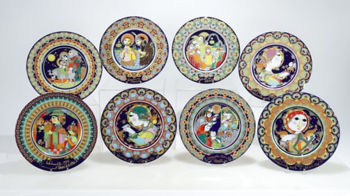 Eight Bjorn Winblad for Rosenthal Porcelain Plates