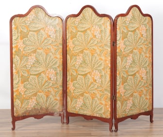 Louis XV Style Mahogany 3-Paneled Screen