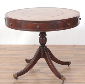 George III Style Mahogany Drum Table