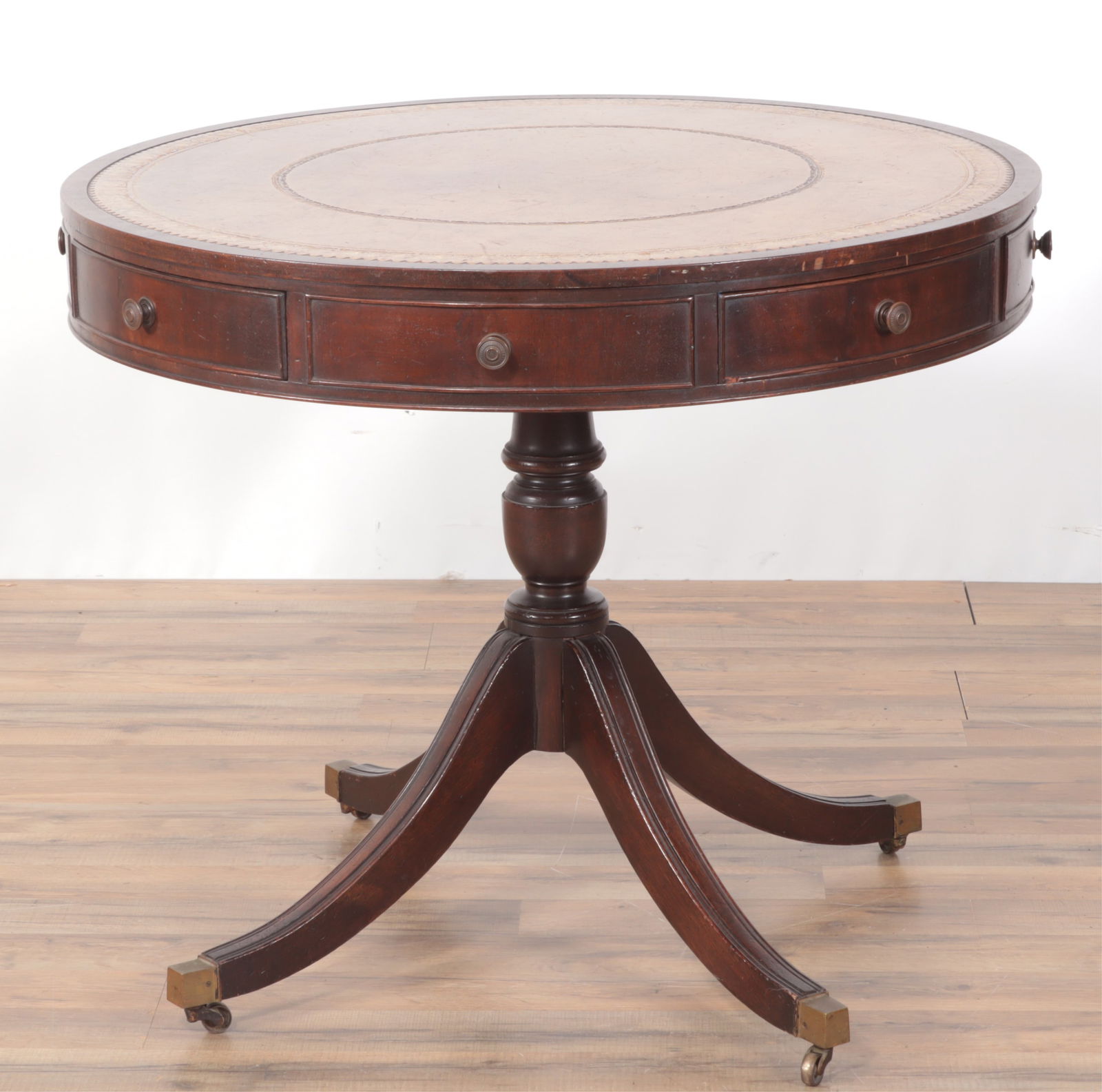 George III Style Mahogany Drum Table (1 of 5)