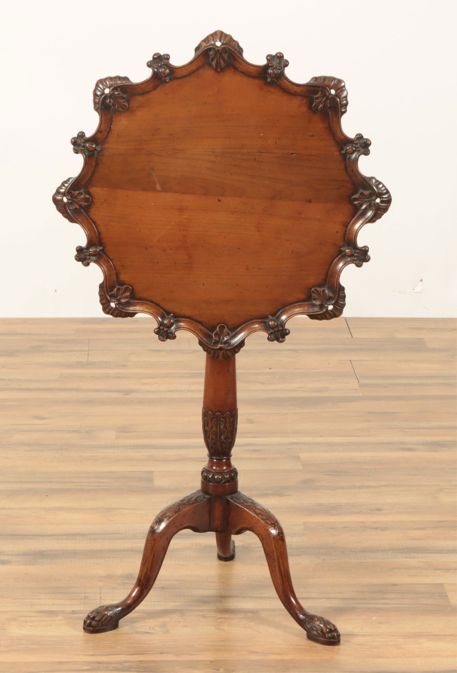 George III Style Pie Crust Cherry Tilt-Top Table (1 of 6)