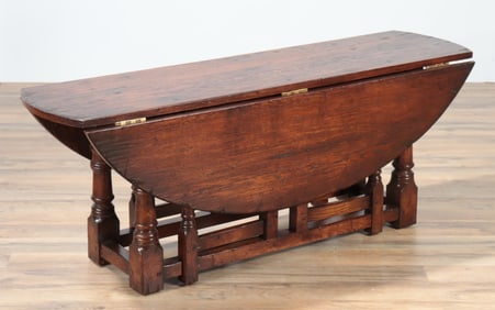 English Oak Gate Leg Drop Leaf Cocktail Table