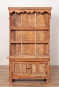 English Pine Stepback Cupboard