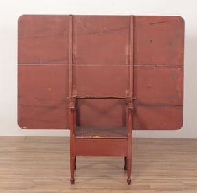 18-19th C. Painted Pine Hutch Table