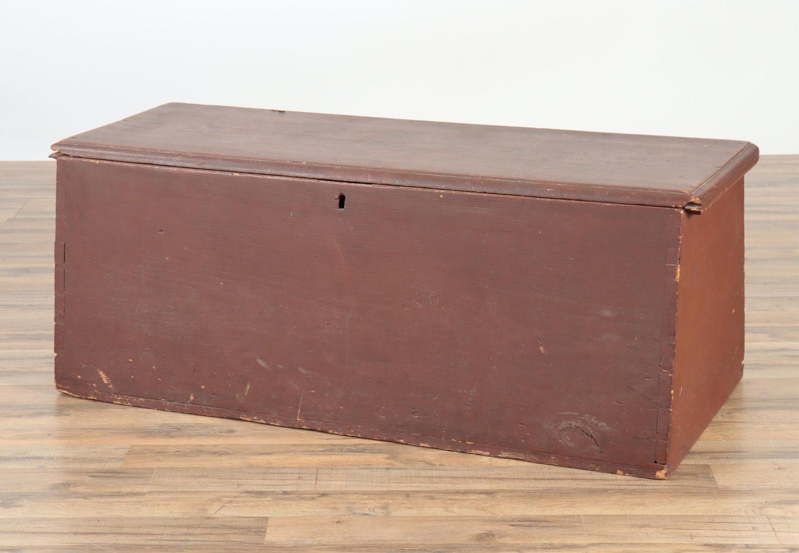 Large Red Painted Canted Blanket Chest (1 of 6)