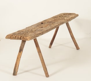 Country Pine & Birch Long Bench