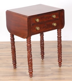 American Classical Mahogany Dropleaf Table 19th C