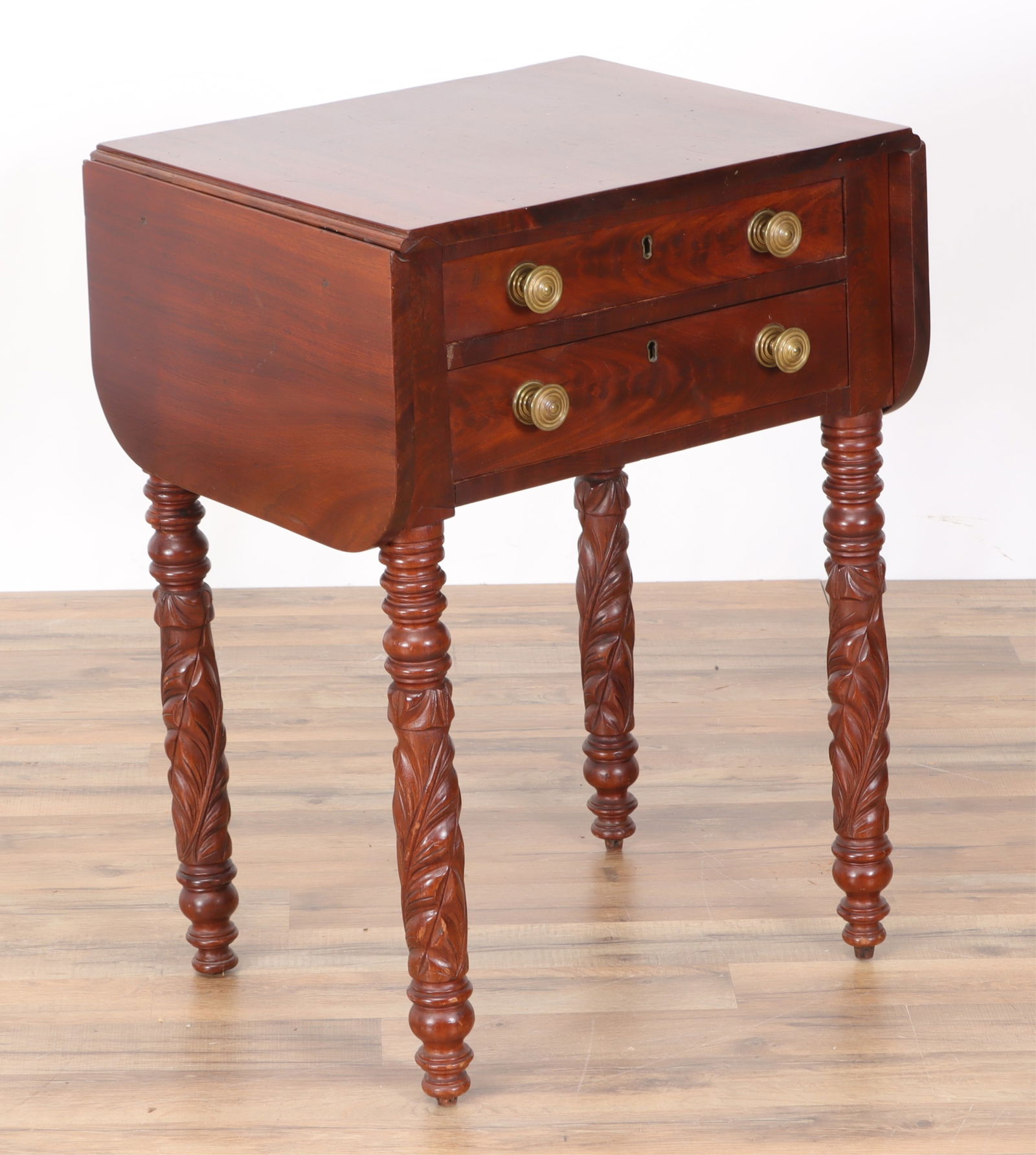 American Classical Mahogany Dropleaf Table 19th C (1 of 9)