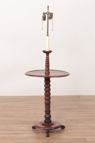 English Bobbin Turned Lamp Table