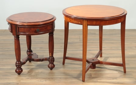 2 Round Wood Side Tables - Maidhof Bros.