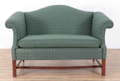 George III Style Mahogany Camelback Loveseat