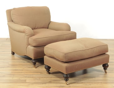 George Smith Style Club Chair & Ottoman