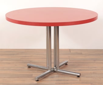1970's Red Formica & Metal Breakfast Table