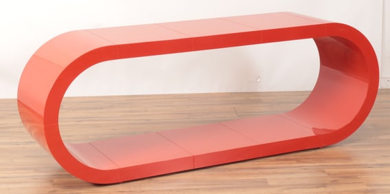 Jonathan Adler Style Red Lacquer Low Console