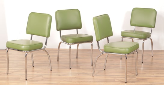 Four Acero Furniture Chrome Dining Chairs