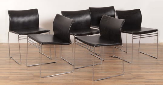 Six Attrib. Kazuhide Takahama Chrome Dining Chairs