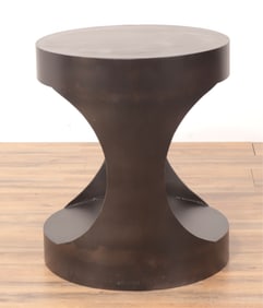 Modern Black Painted Drum Side Table